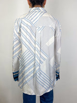 Delilah Blouse in Dove/Blue - The Shoe Hive