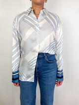 Delilah Blouse in Dove/Blue - The Shoe Hive
