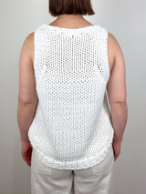 Deluxe Tube Yarn Sweater Tank in White - The Shoe Hive