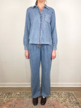 Denim Button Down in Blue Wash - The Shoe Hive