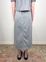Denim Drawcord Skirt in Grey Wash - The Shoe Hive