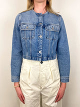 Devin Collarless Jacket in Cecil - The Shoe Hive
