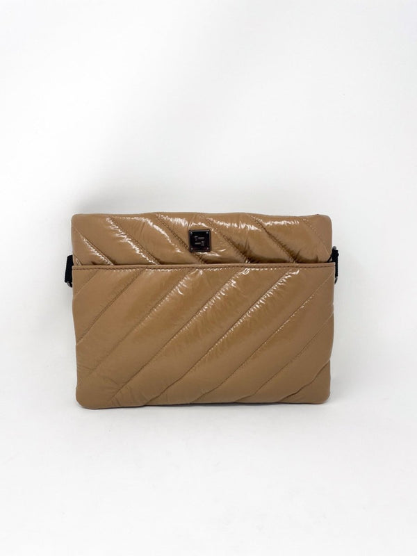 Diagonal Bum Bag 2.0 in Glossy Carmel - The Shoe Hive