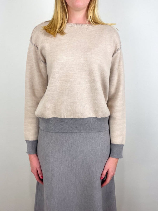 Dobrich Pullover Sweater in Sand/Taupe - The Shoe Hive