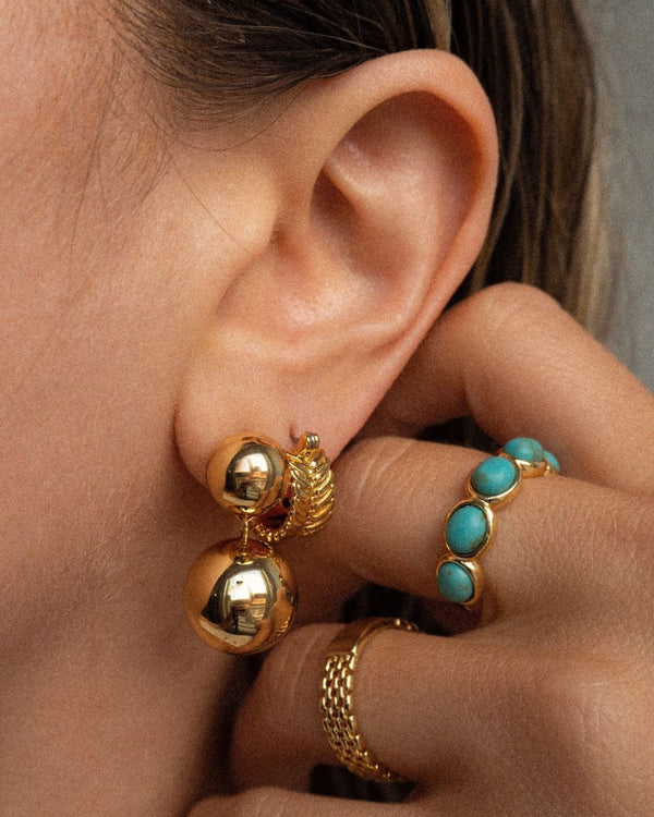 Double Ball Earrings in Gold - The Shoe Hive
