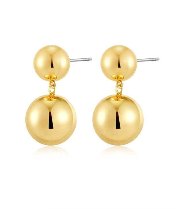 Double Ball Earrings in Gold - The Shoe Hive
