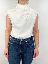 Draped Top in Ivory - The Shoe Hive