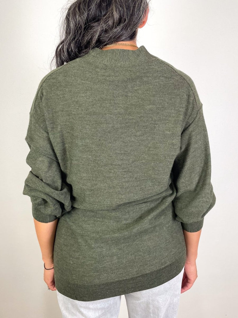 Drippy Tissue Cardigan in Olive - The Shoe Hive