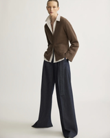 Bleeker Shaped Cardigan Wool Cashmere in Brownstone