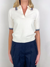 Quinelle Knit Polo in Ecru