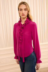 Catroux LS Silk Blouse in Orchid
