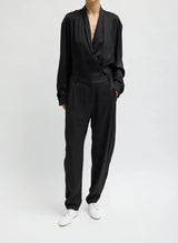 Eco Acetate Viscose Grace Trouser in Black - The Shoe Hive