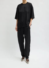 Eco Acetate Viscose Grace Trouser in Black - The Shoe Hive