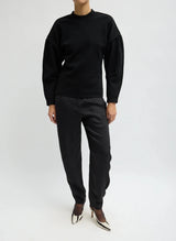 Eco Acetate Viscose Grace Trouser in Black - The Shoe Hive