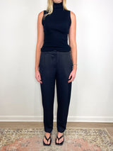 Eco Acetate Viscose Grace Trouser in Black - The Shoe Hive