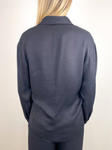 Eco Acetate Viscose Wrap Shirt Jacket in Black - The Shoe Hive