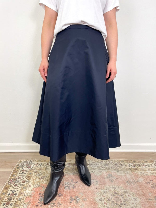 Eco Nylon Circle Skirt in Navy - The Shoe Hive