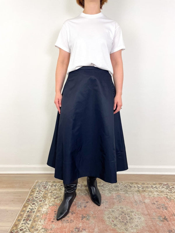 Eco Nylon Circle Skirt in Navy - The Shoe Hive