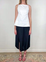Eco Poplin Strappy Open Back Top in White - The Shoe Hive