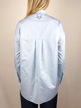 Eco Poplin Tuxedo Shirt w/Bib Flap in Chambray Blue - The Shoe Hive
