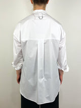 Eco Poplin Tuxedo Shirt w/Bib Flap in White - The Shoe Hive