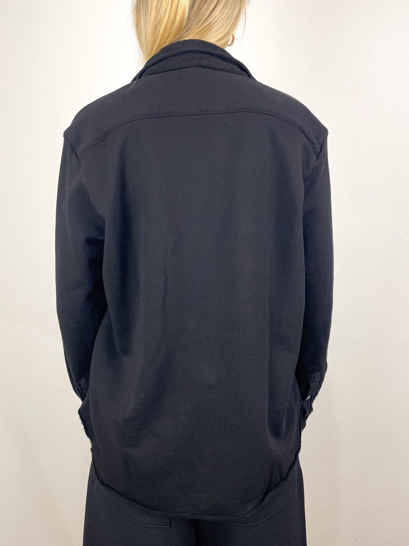 Eileen Relaxed Button Up Shirt in Black - The Shoe Hive