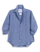 Eileen Relaxed Button-Up Shirt in Blue - The Shoe Hive