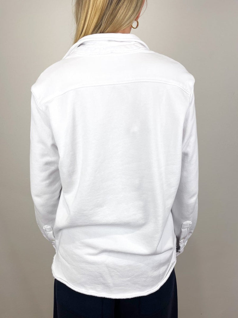 Eileen Relaxed Button Up Shirt in White - The Shoe Hive
