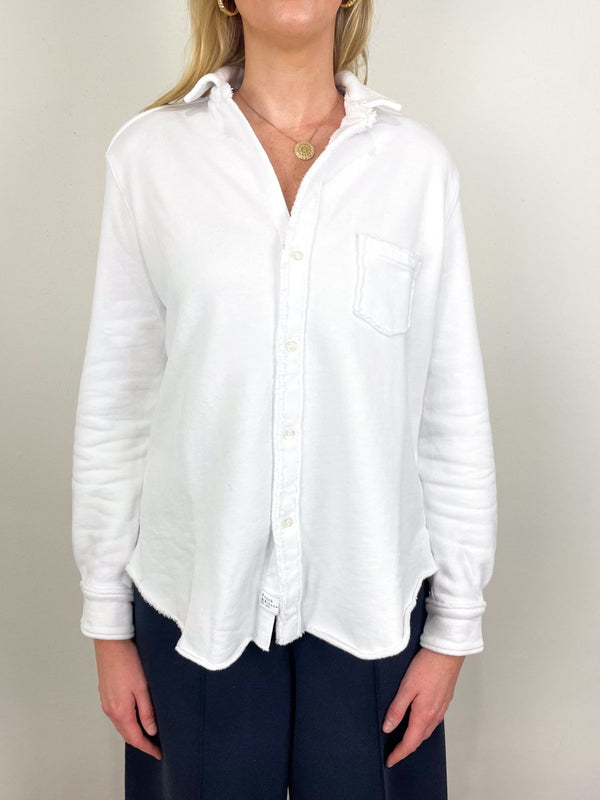 Eileen Relaxed Button Up Shirt in White - The Shoe Hive