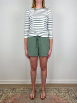 Elastic Waist Drawcord Short in Sage - The Shoe Hive