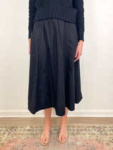 Elastic Waist Paneled Skirt in Black - The Shoe Hive
