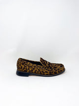 Elba Penny Loafer in Leopard Haircalf w/ Hardware - The Shoe Hive