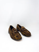 Elba Penny Loafer in Leopard Haircalf w/ Hardware - The Shoe Hive