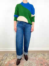 Elle Textured Crew in Cobalt & Clover - The Shoe Hive