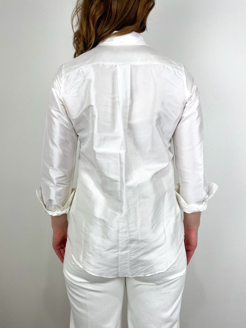 Elsie Shirt in Ivory Silk - The Shoe Hive