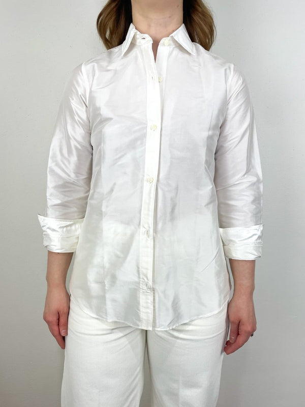 Elsie Shirt in Ivory Silk - The Shoe Hive