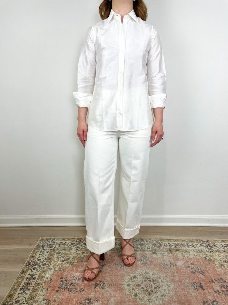 Elsie Shirt in Ivory Silk - The Shoe Hive