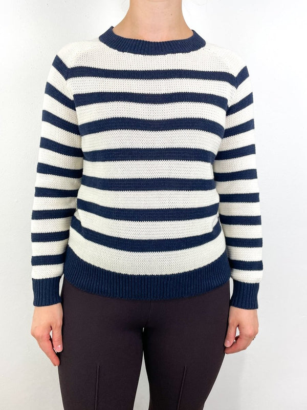 Emerson Sweater in Breton Stripe Ivory/Navy - The Shoe Hive