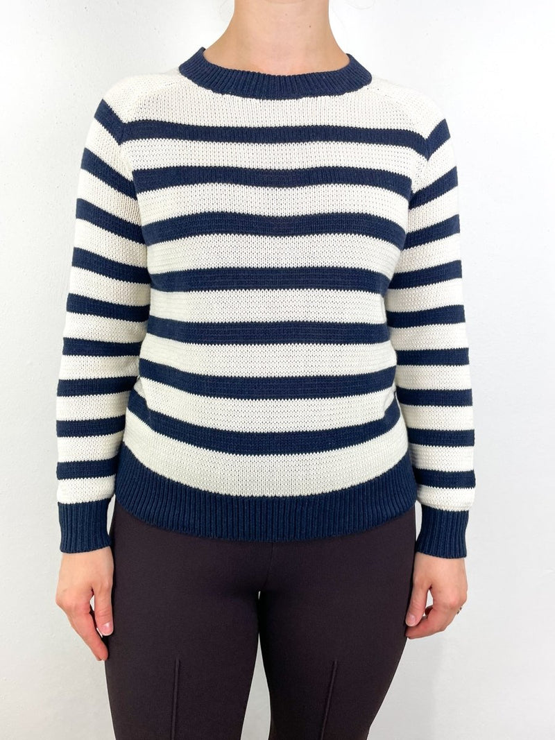 Emerson Sweater in Breton Stripe Ivory/Navy - The Shoe Hive