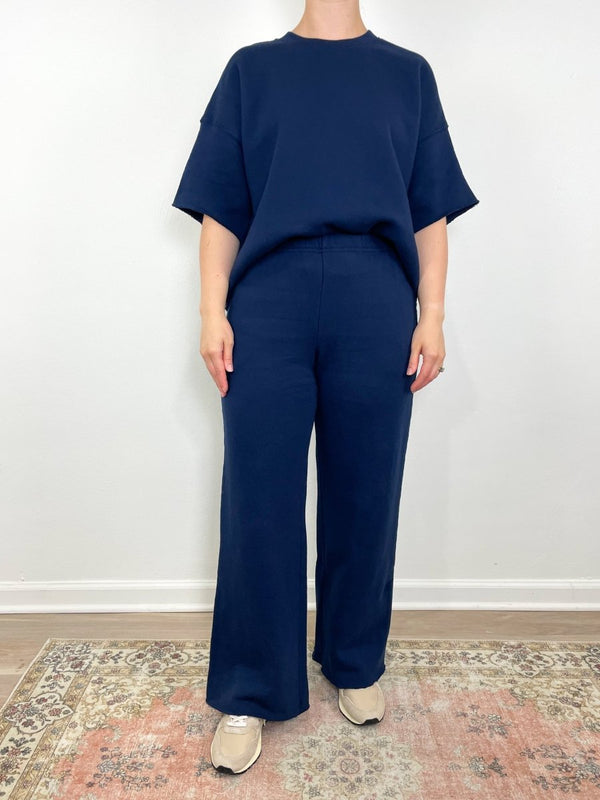 Emmette Sweatpant in Navy - The Shoe Hive