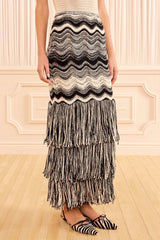 Evelina Knit Skirt in Noir/Gardenia - The Shoe Hive