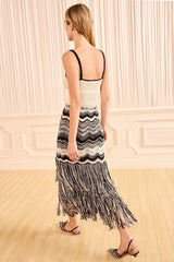 Evelina Knit Skirt in Noir/Gardenia - The Shoe Hive