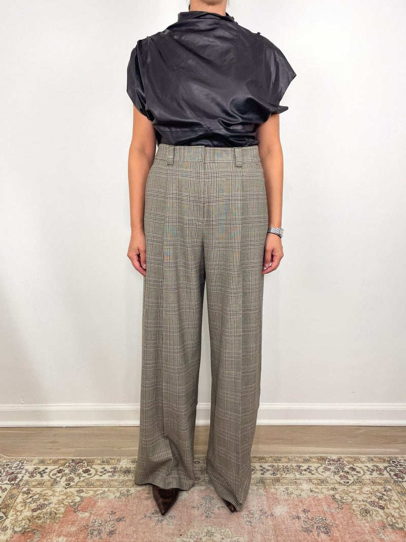 Everett Mid Waisted Trouser in Balmoral Plaid - The Shoe Hive
