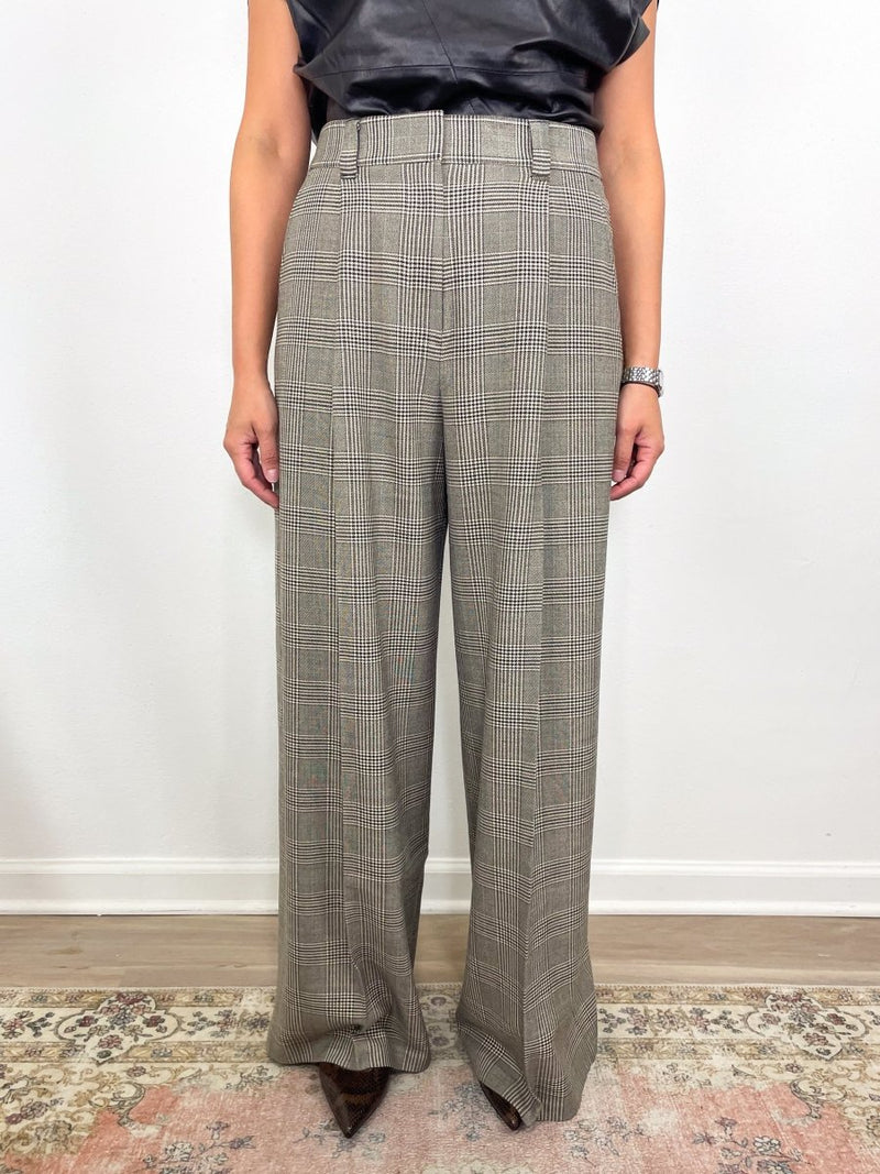 Everett Mid Waisted Trouser in Balmoral Plaid - The Shoe Hive