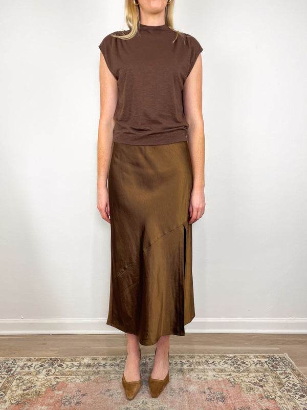 Cap Sleeve Mock in Hickory