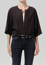 Franca Shirt in Brown Portofino Twill