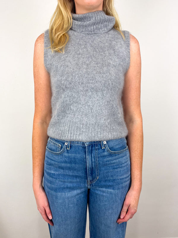 Mazzy Brushed Cashmere Shell in Heather Grey