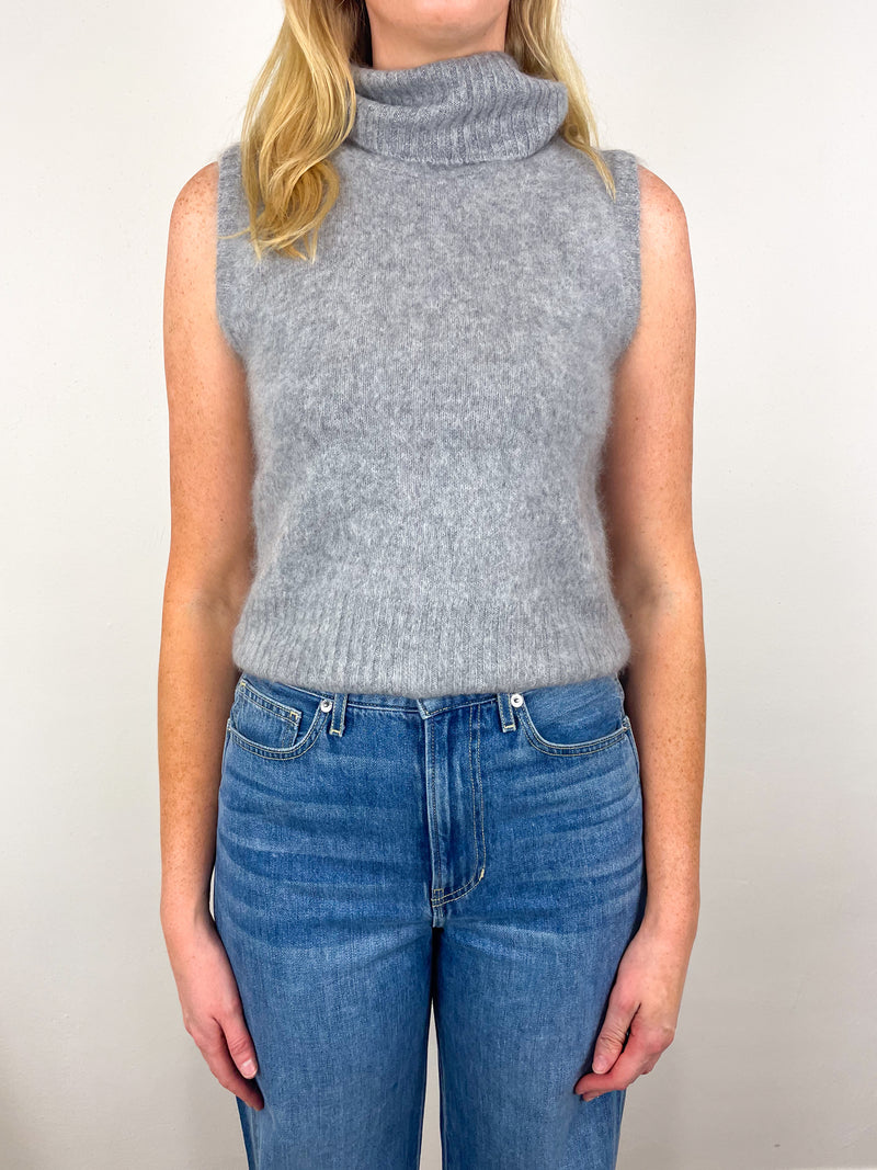 Mazzy Brushed Cashmere Shell in Heather Grey