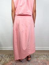 Nylon Asymmetrical Ballon Skirt in Pink