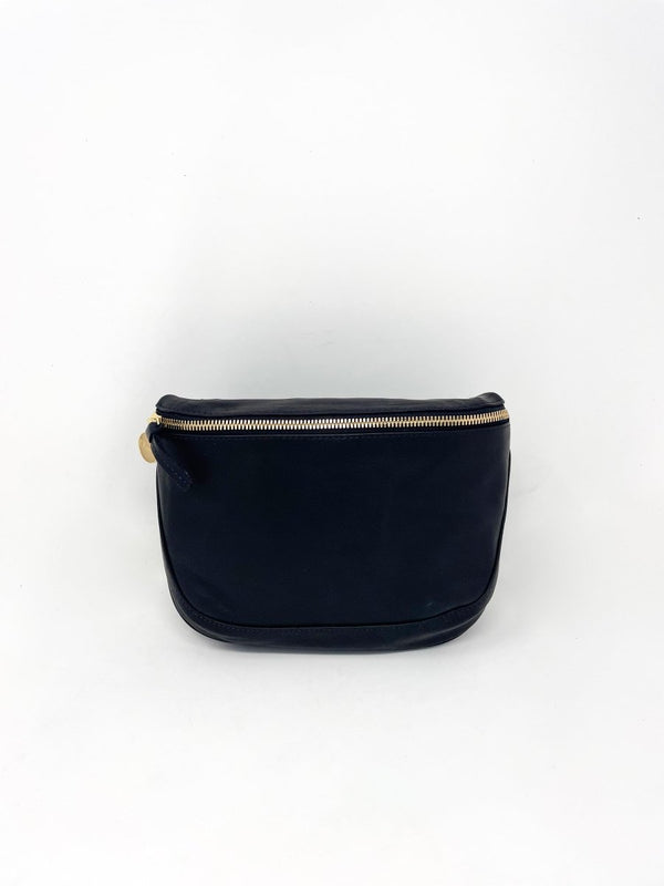 Fanny Pack Leather in Black Velvet - The Shoe Hive